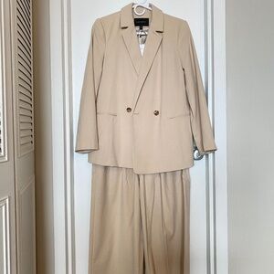 NWT $280 Banana Republic Women's Flannel Suit Set Blazer Size 8 Pants Size 10P